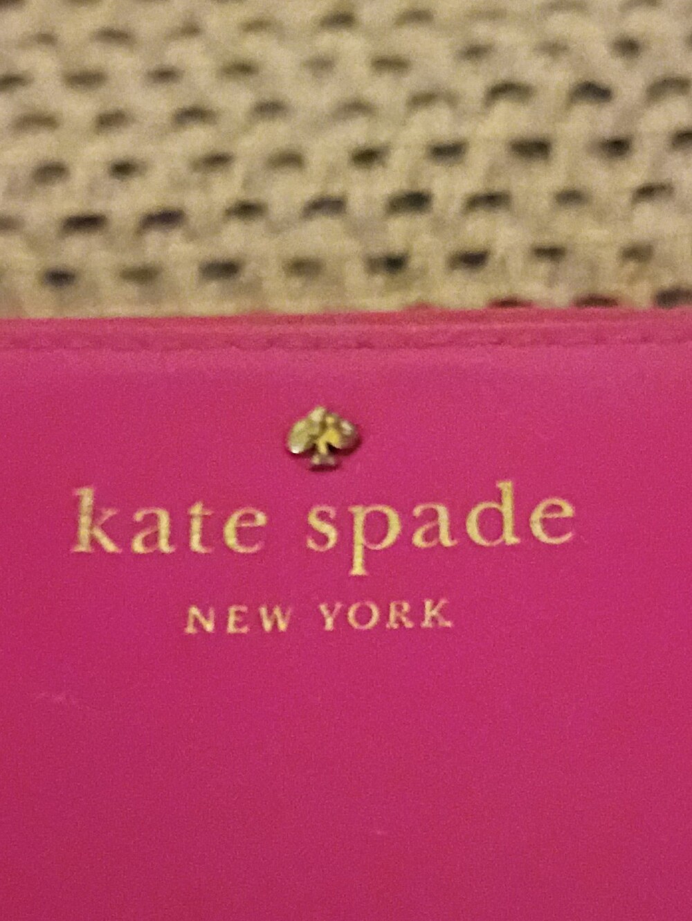 kate spade Bright Pink Wallet with Gold Logo